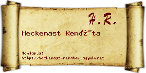 Heckenast Renáta névjegykártya